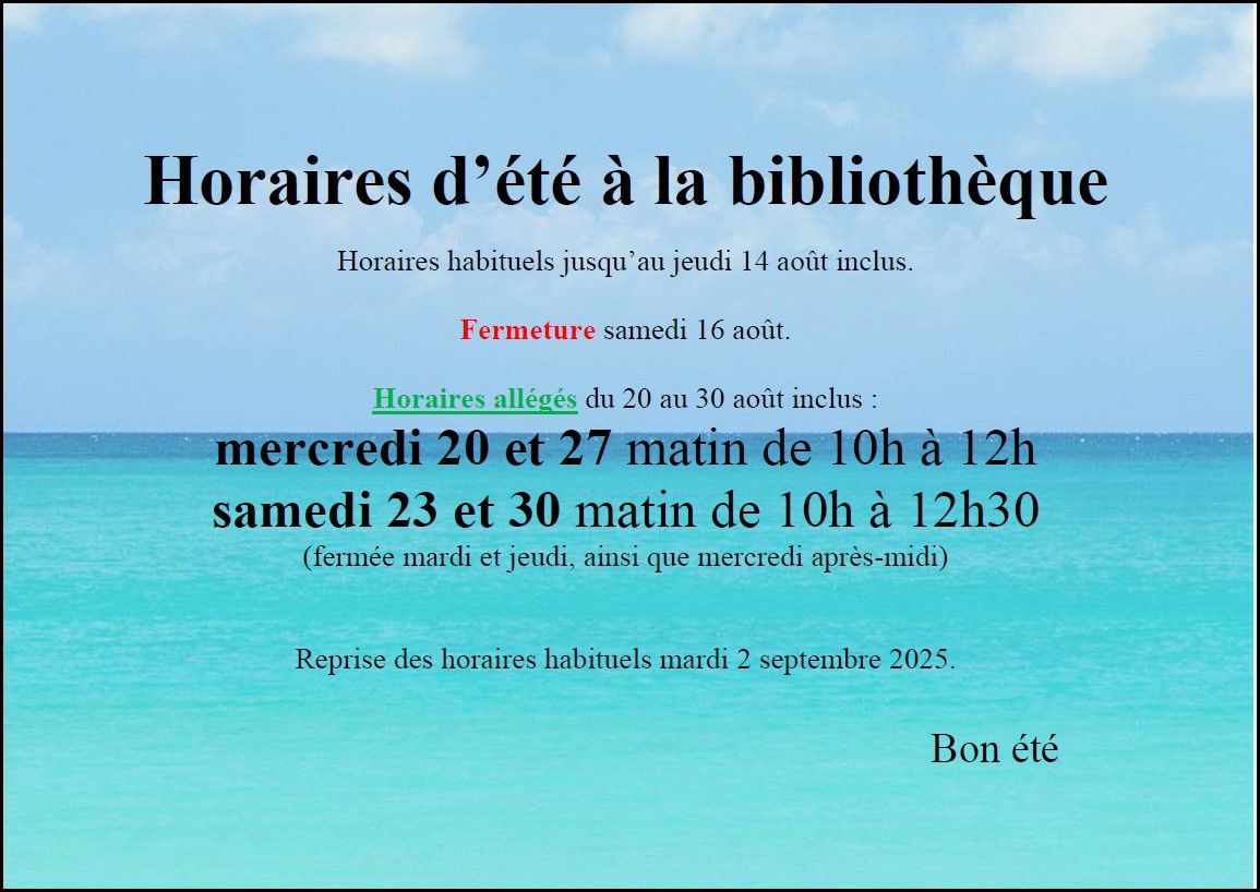 bib horaires ete25